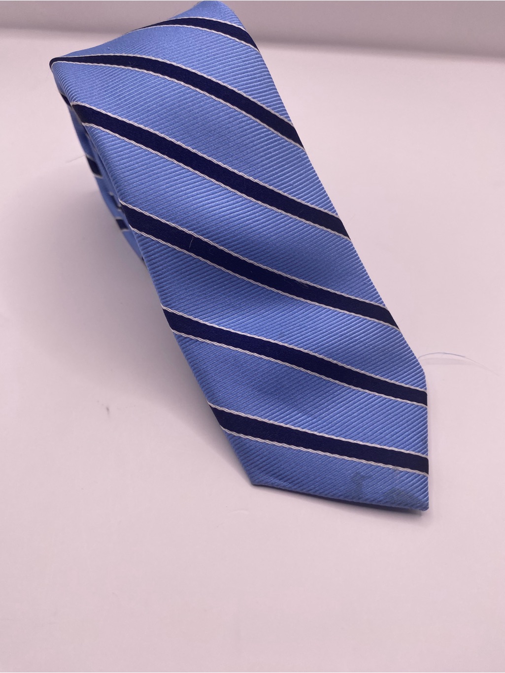 Nordstrom Blue  Navy Diagonal Stripe Silk Kids Tie